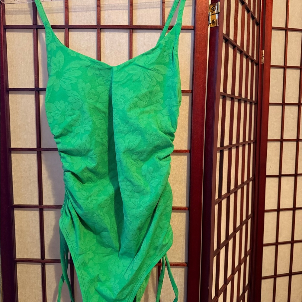 Green Floral Swimsuit
